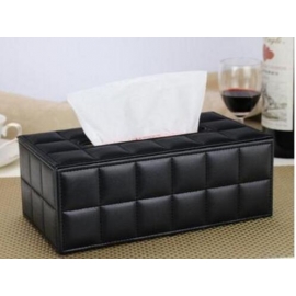 黑車格子長形紙巾盒-y16171-家具系列-面紙盒